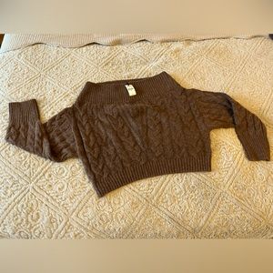 Express crop sweater brown size m new with tags